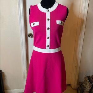 Michael Kors Viscose Blend Snap Dress in Dragon Fruit